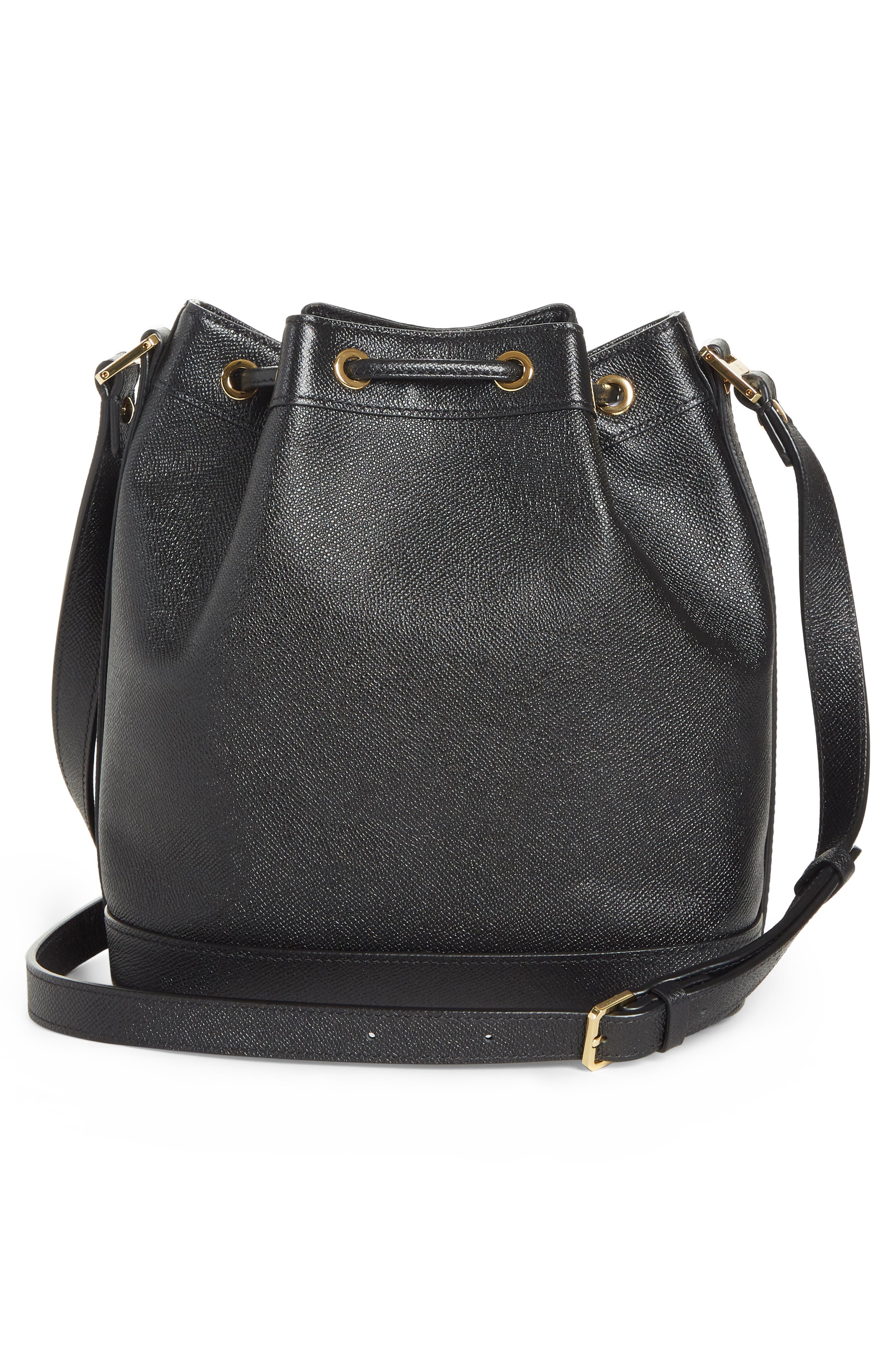 MCM Small RGB Leather Drawstring Bag, Alternate, color, 