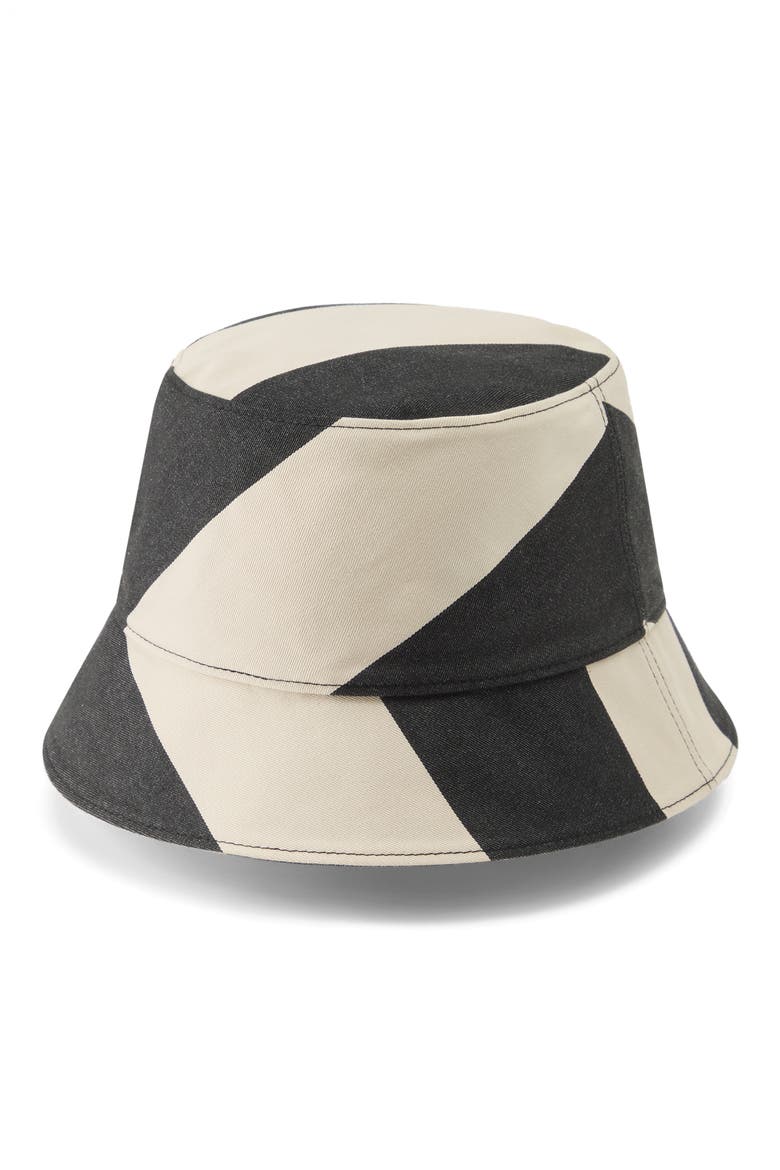 Arlo Cotton Bucket Hat, Alternate, color, BLACK/ COCONUT