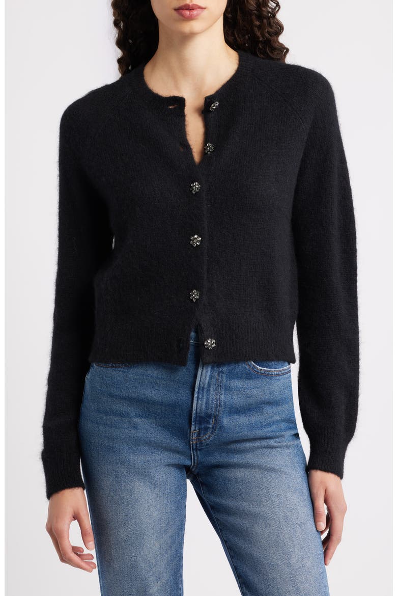 Petra Alpaca & Merino Wool Blend Cardigan, Main, color, BLACK