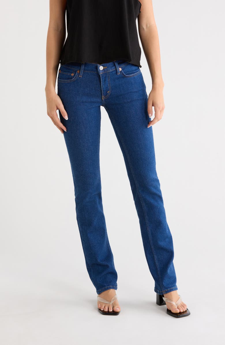 Re/Done The Lean Low Rise Flare Jeans, Main, color, Dark Star