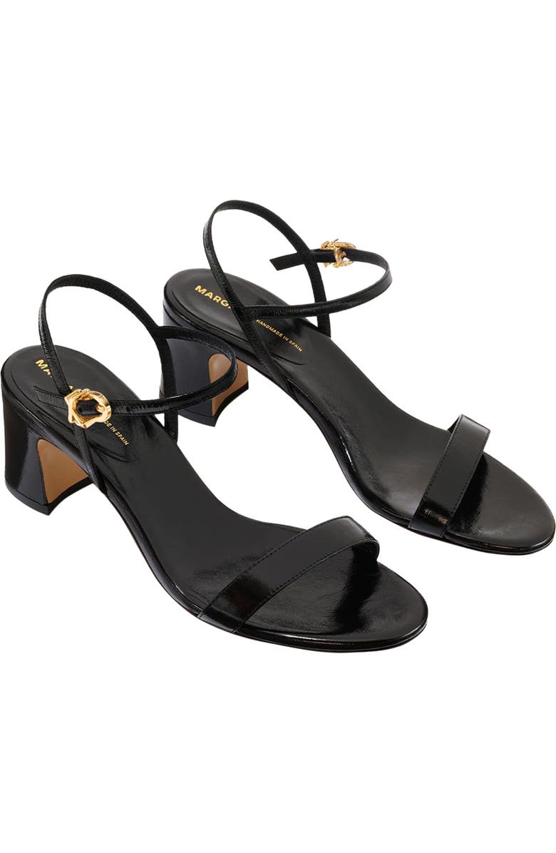 MARGAUX The Cleo Sandal, Alternate, color, Black Crinkle-Gloss Nappa