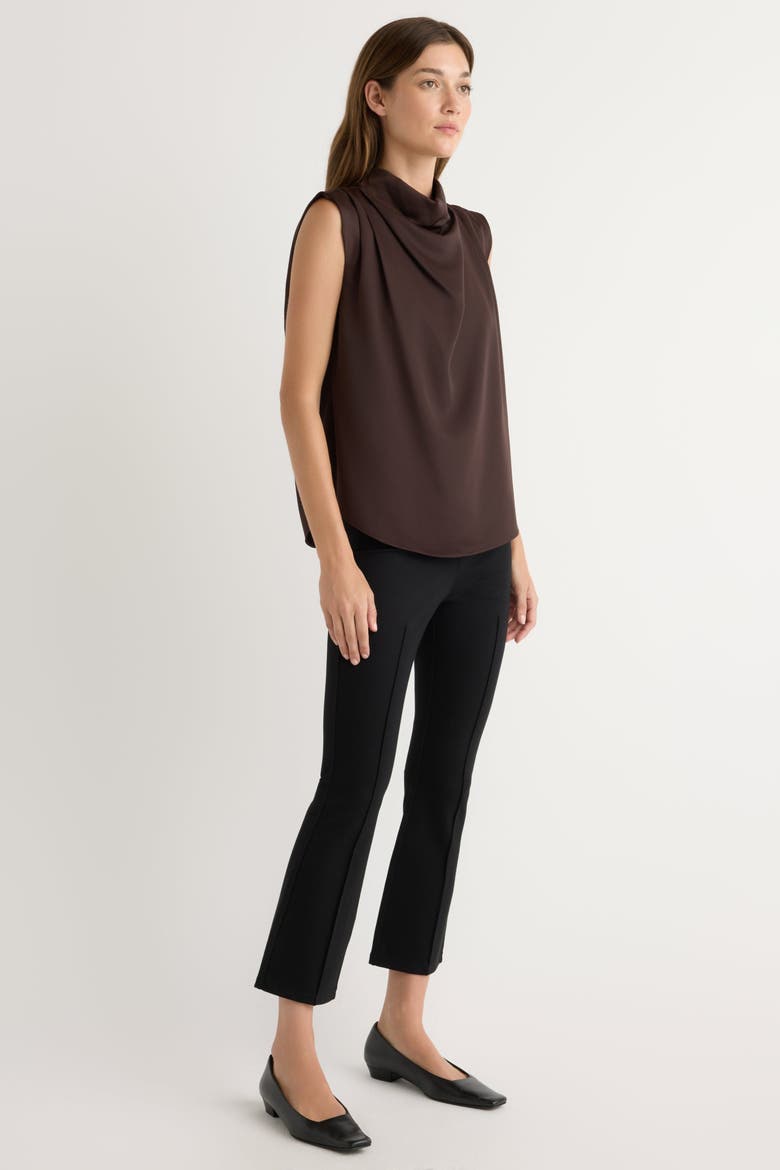 Allegra Gathered-Neck Sleeveless Blouse, Alternate, color, Plum