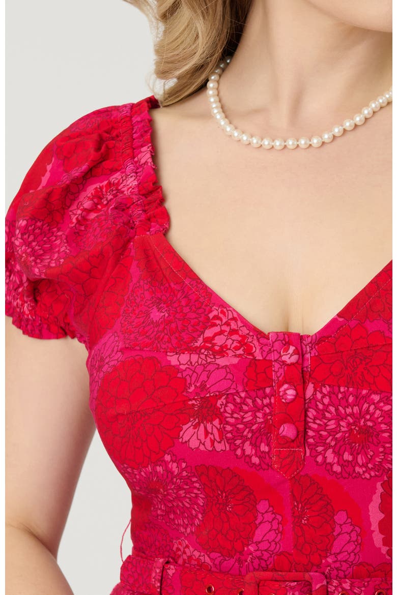 Ohara Swing Dress, Alternate, color, Red & Pink Flower Print