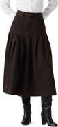 Levi's Yoked Pleated Denim Midi Skirt