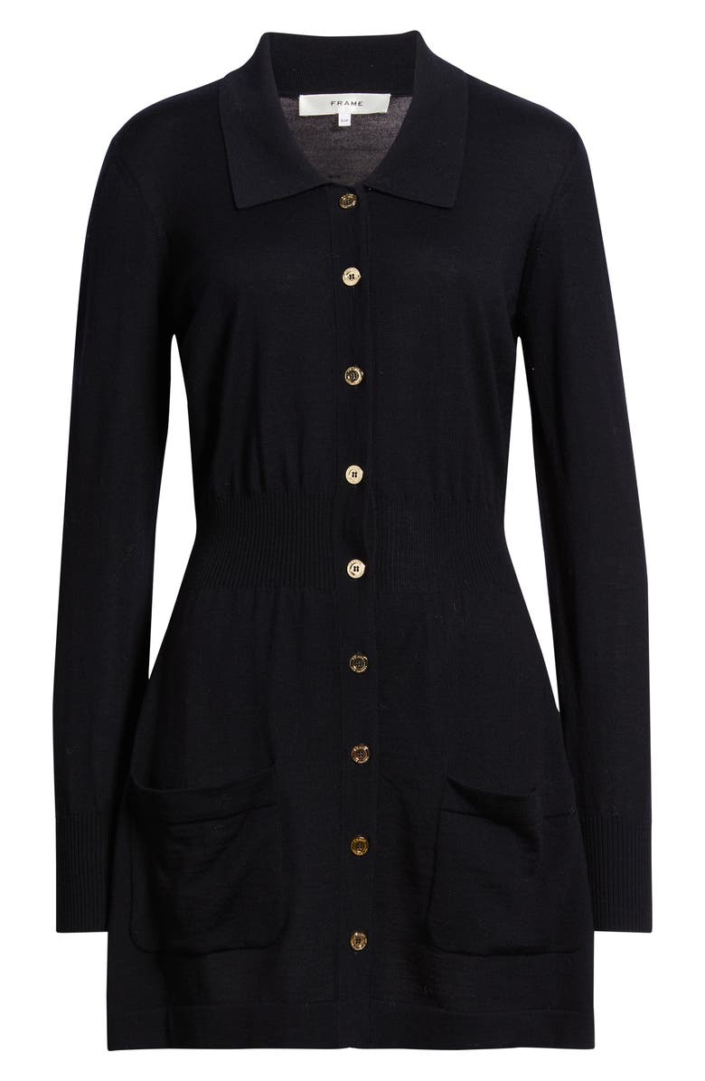 FRAME The Knit Long Sleeve Dress, Alternate, color, Navy