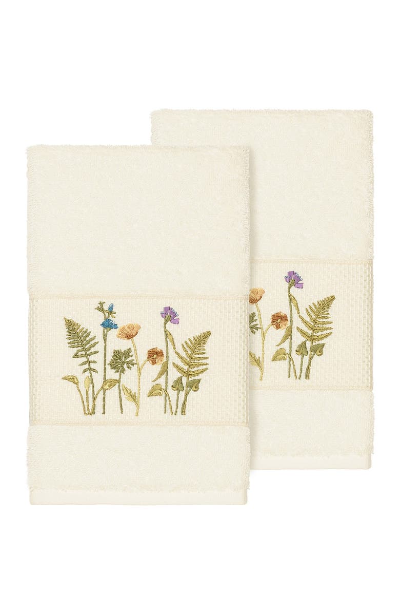 Linum Home Textiles Serenity Embellished Hand Towel - Set of 2 - Cream, Main, color, Cream