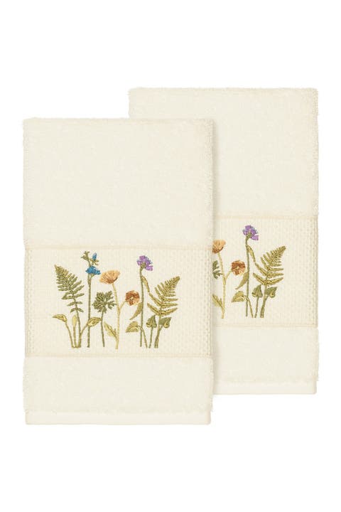 Serenity Embellished Hand Towel - Set of 2 - Cream