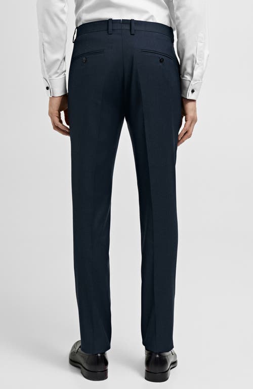 Mango Milan Slim Fit Suit Pants In Blue