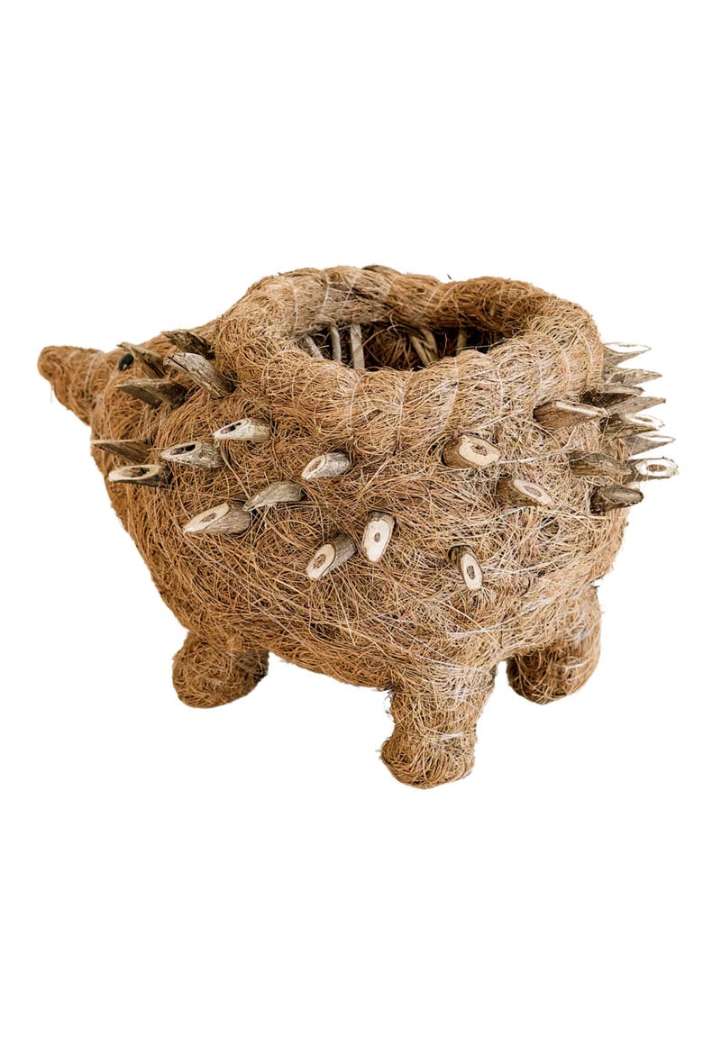 Hedgehog Handwoven Planter, Alternate, color, BROWN