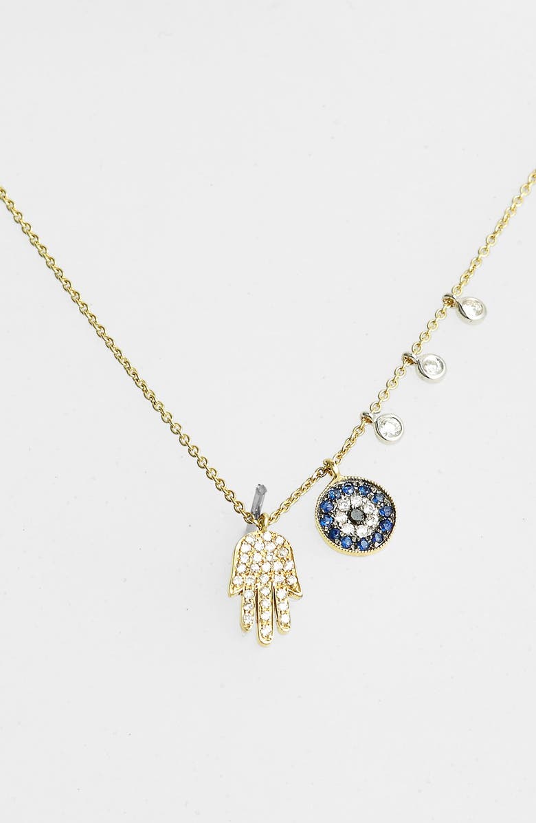 Meira T Desert Infusion Diamond & Sapphire Pendant Necklace, Main, color,