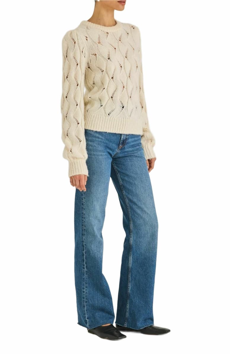 Rebecca Taylor Alpaca Chainette Sweater, Alternate, color, Ivory