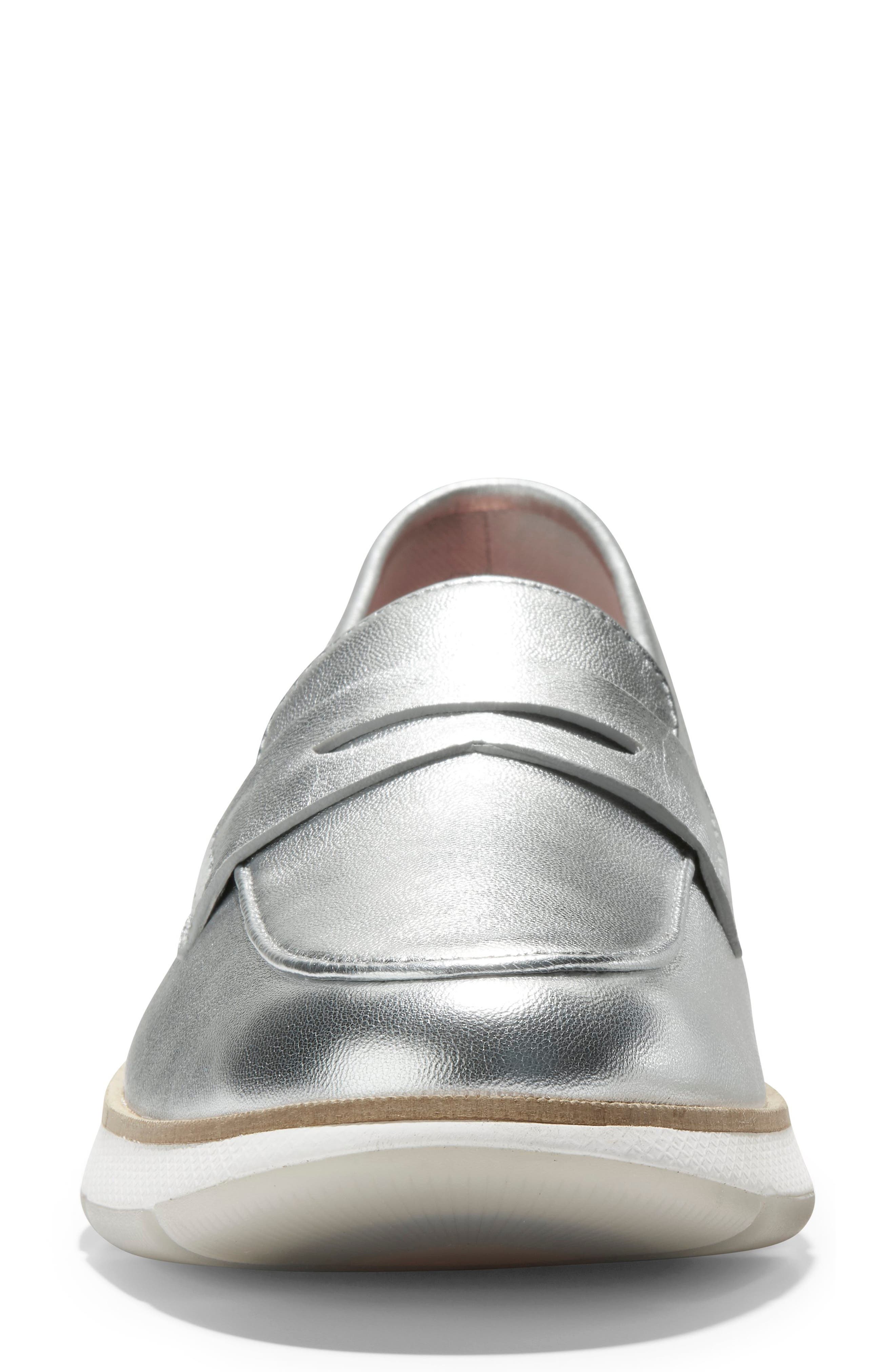 4.ZeroGrand Penny Loafer, Alternate, color, SILVER SOFT TALCA