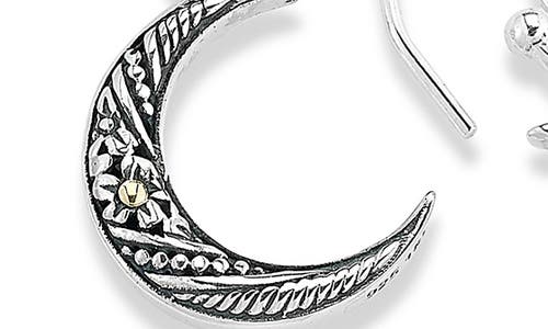 Samuel B. Sterling Silver & 18k Crescent Moon Earrings In Silver And Gold