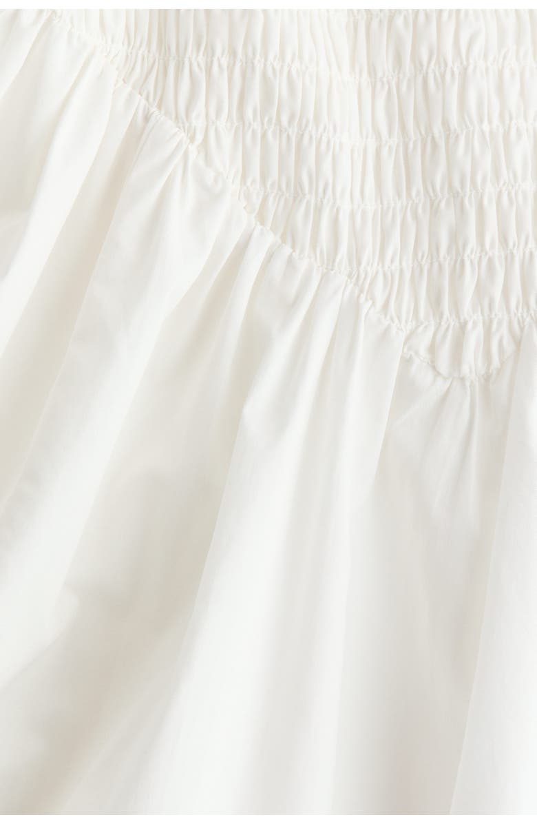 H&M Smocked Flared-skirt Dress, Alternate, color, White