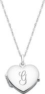 Tiny Blessings Sterling Silver Heart Locket & Engraved Initial 14-16" Necklace