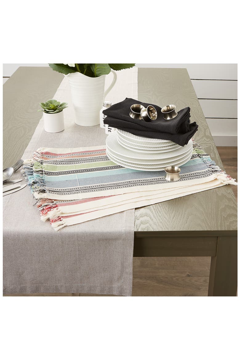 Stripe Set of 4 Placemats, Alternate, color, IVORY MULTI