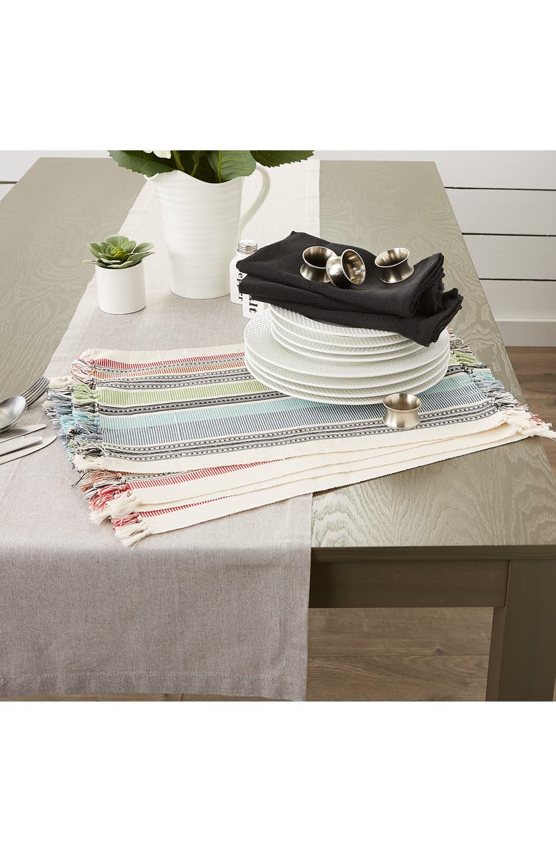 Design Imports Stripe Set of 4 Placemats, Alternate, color, Ivory Multi