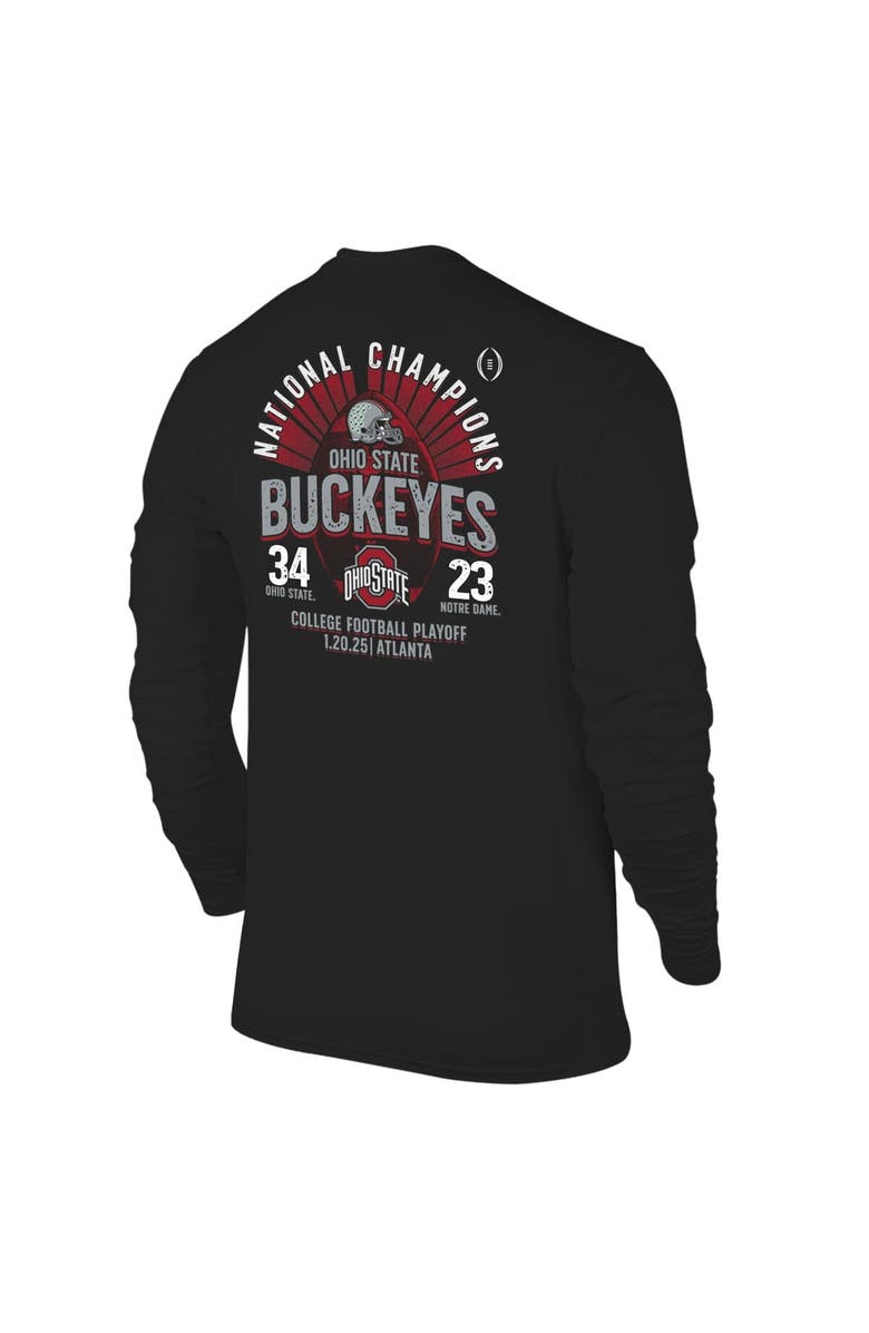 VICTORY LABEL Men's Black Ohio State Buckeyes College Football Playoff 2024 National Champions Score Long Sleeve T-Shirt, Alternate, color,
