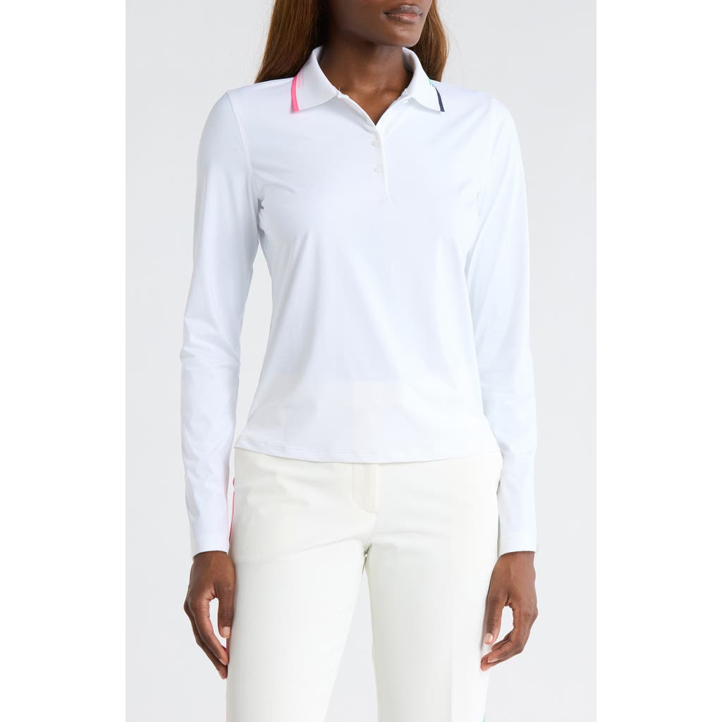 G/fore Silky Tech Long Sleeve Polo In White
