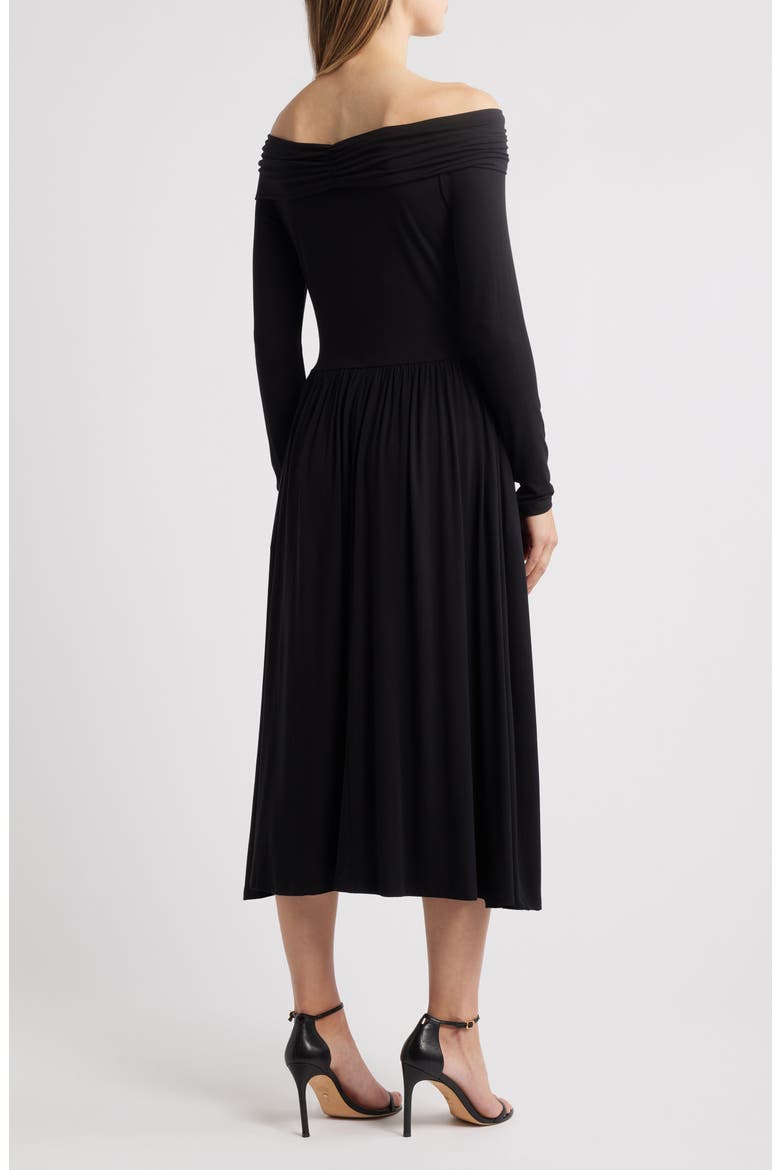 Olia Off the Shoulder Long Sleeve Dress, Alternate, color, BLACK