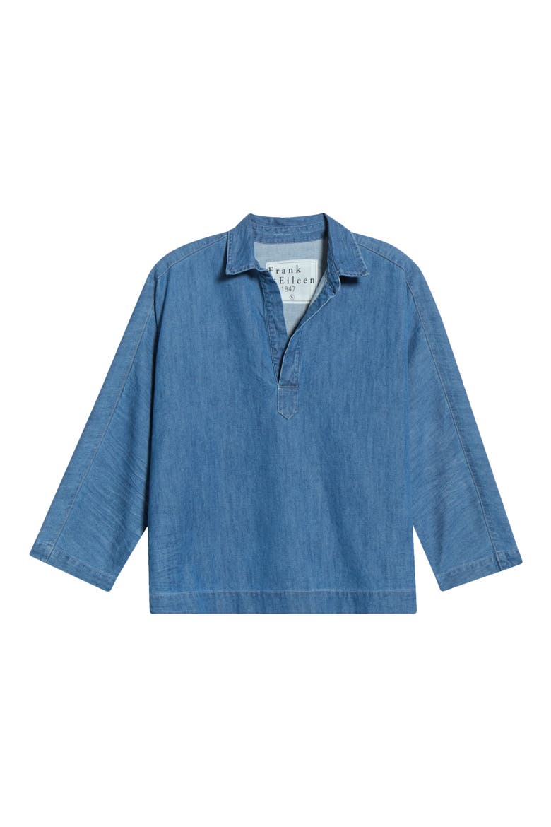 Gabi Denim Popover Shirt, Alternate, color, VINTAGE DISTRESSED WASH