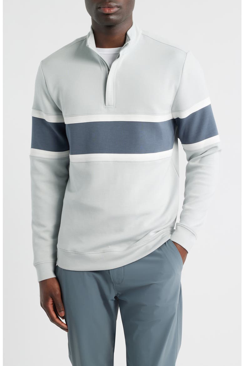 Owen Chest Stripe Golf Quarter Zip, Main, color, GLACIER-GRAPHITE