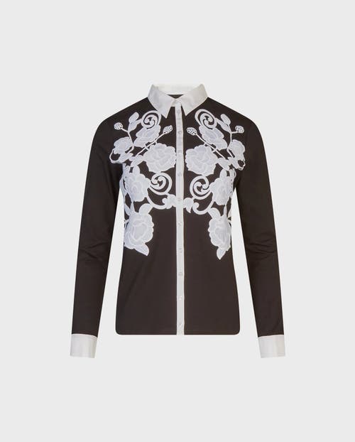 Anne Fontaine Vianey Pima Jersey Shirt In Black