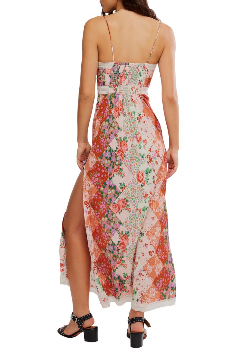 Intimately FP Daisy Fields Lace Trim Maxi Slipdress, Alternate, color, BROWN COMBO