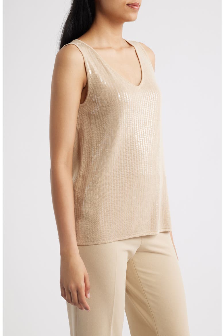 Double V-Neck Sweater Tank, Alternate, color, SAFARI