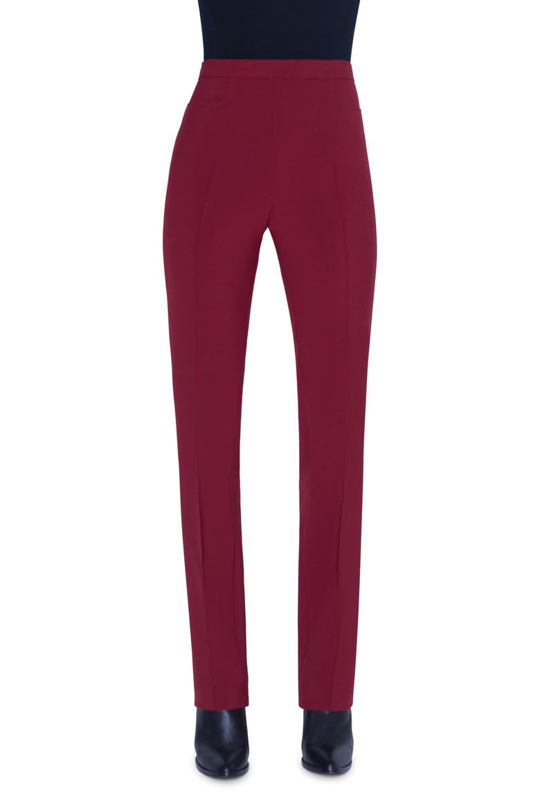 Francoise Pebble Crepe Jersey Pants, Main, color, RUBY