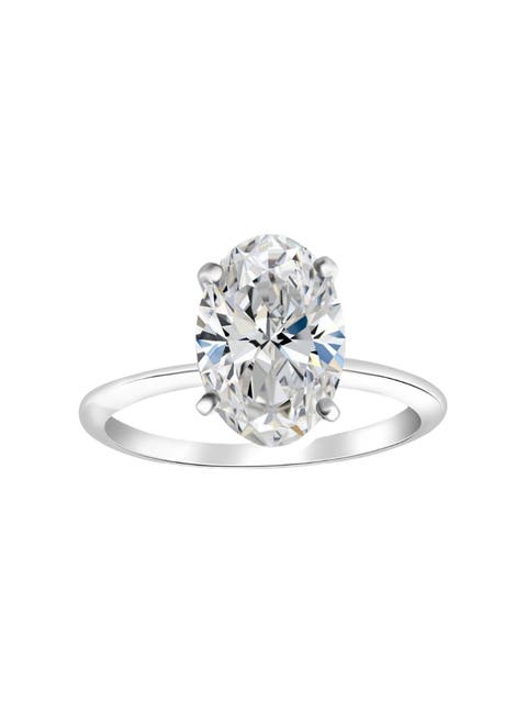 Certified 2Ct Oval Diamond Solitaire Thin Engagement Ring Gold Lab Grown