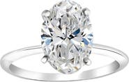 Bliss Diamond Certified 2Ct Oval Diamond Solitaire Thin Engagement Ring Gold Lab Grown