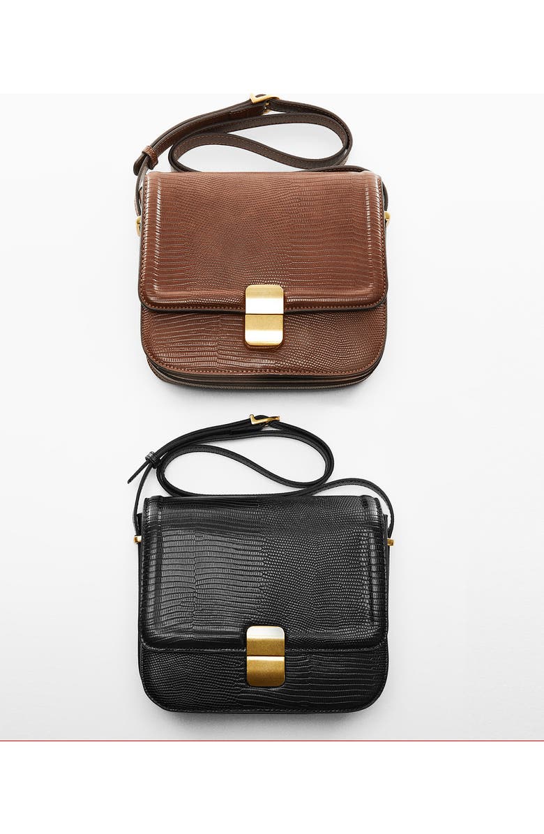 MANGO Lizard Embossed Crossbody Bag, Alternate, color,