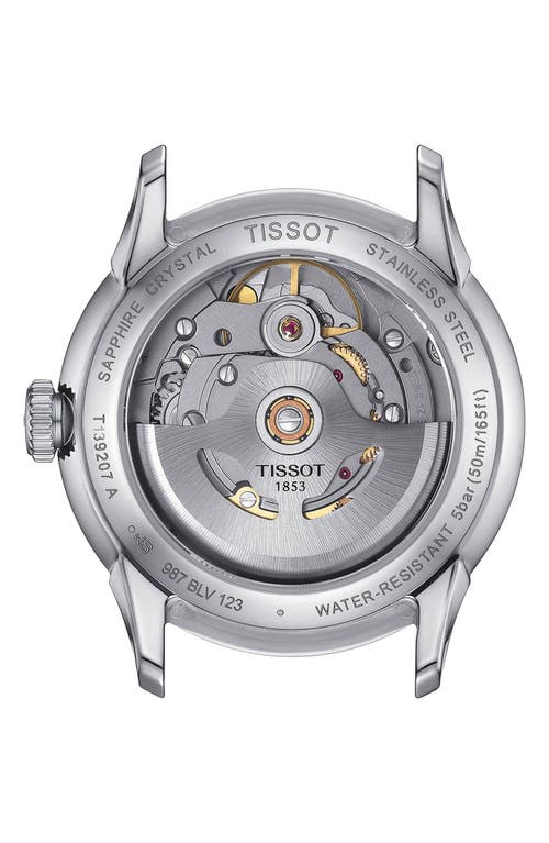 Tissot Chemin Des Tourelles Powermatic 80 Leather Strap Watch, 34mm In Blue