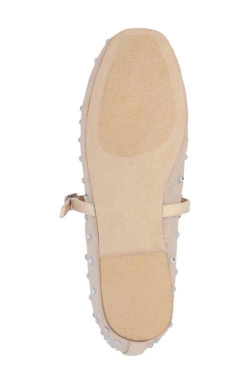 Mia Kerra Rhinestone Stud Ballet Flat In Natural