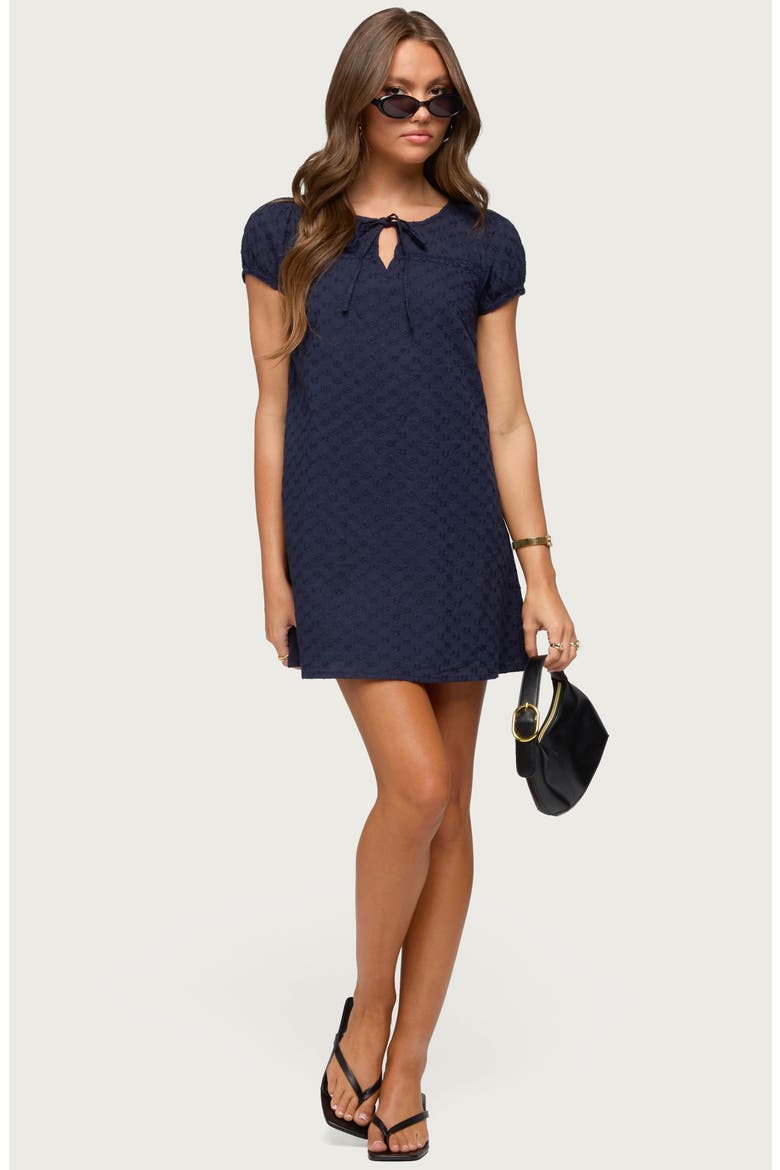Mariella Lacy Minidress, Alternate, color, NAVY