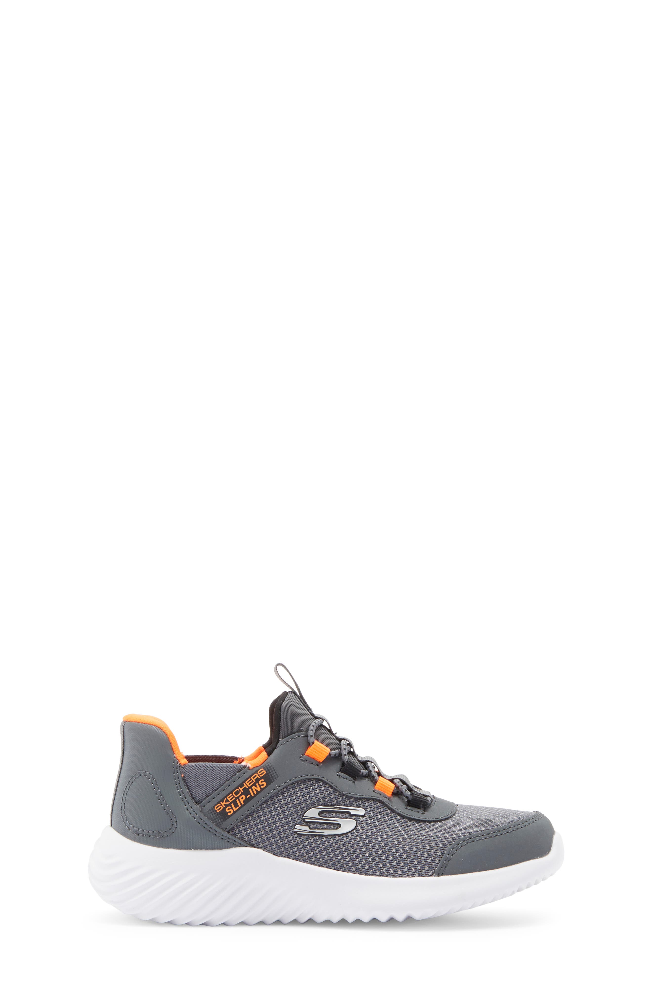 SKECHERS Kids' Slip-Ins Bounder Sneaker, Alternate, color, Grey/ Orange