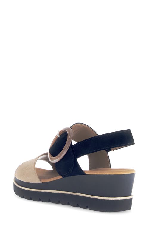 Gabor Strappy Slingback Wedge Sandal In Black