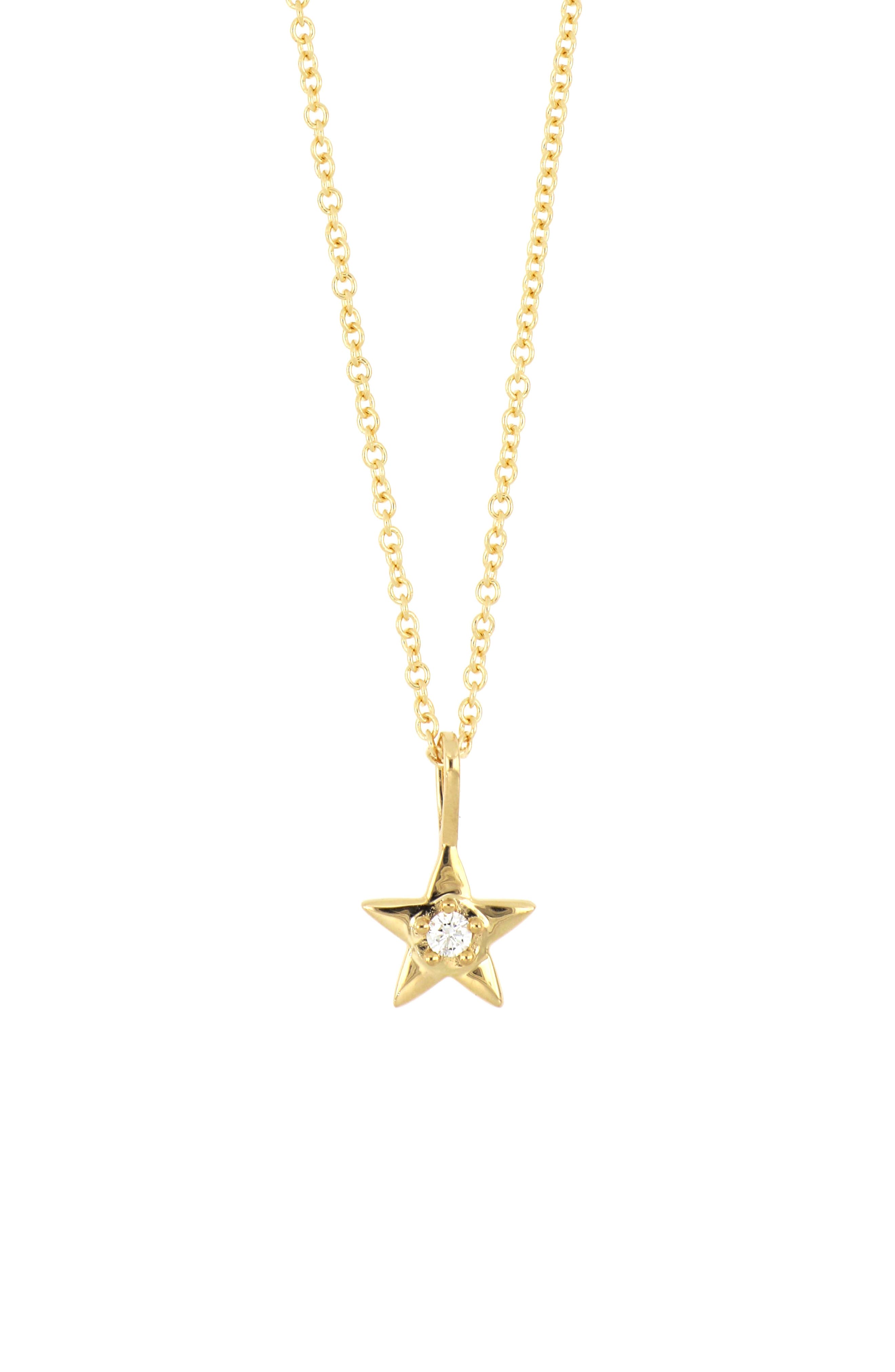 Bony Levy Kids' 18K Gold Single Diamond Star Pendant Necklace