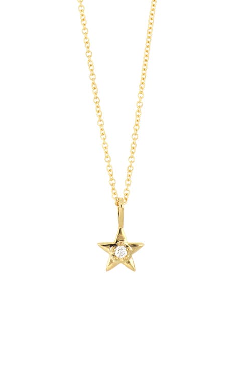 Kids' 18K Gold Single Diamond Star Pendant Necklace (Nordstrom Exclusive)