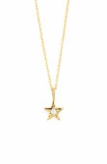 Bony Levy Kids' 18K Gold Single Diamond Star Pendant Necklace