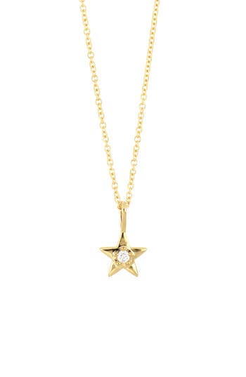 Bony Levy Kids' 18k Gold Single Diamond Star Pendant Necklace In Gold