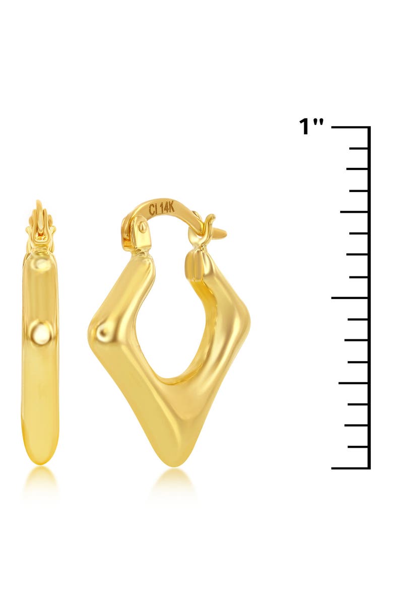 14K Yellow Gold Diamond Shaped Hoop Earrings, Alternate, color, GOLD