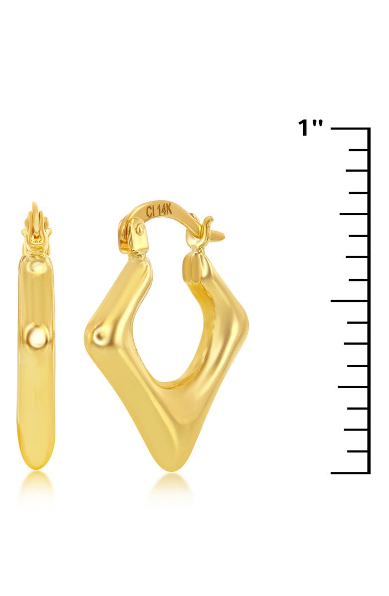 SIMONA 14K Yellow Gold Diamond Shaped Hoop Earrings, Alternate, color, 