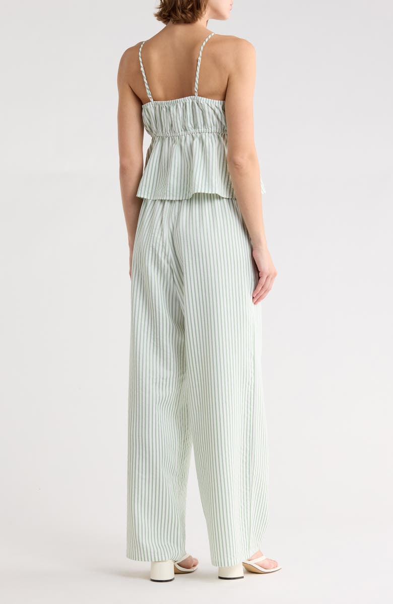 Madden Girl Stripe Double Tie Crop Camisole & Pants Set, Alternate, color, Sage Ivory
