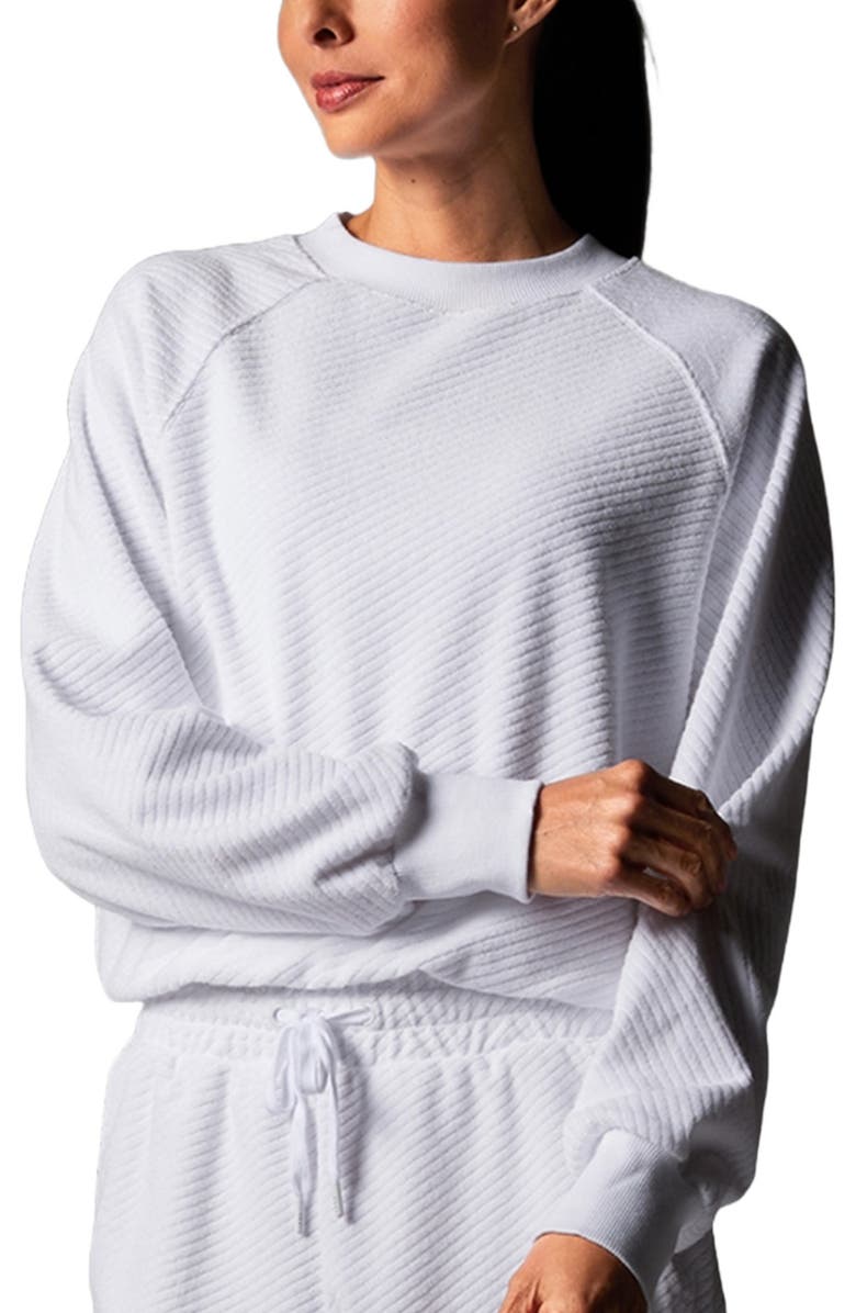 Tavi Ease Crew Terry Sweatshirt, Alternate, color, White