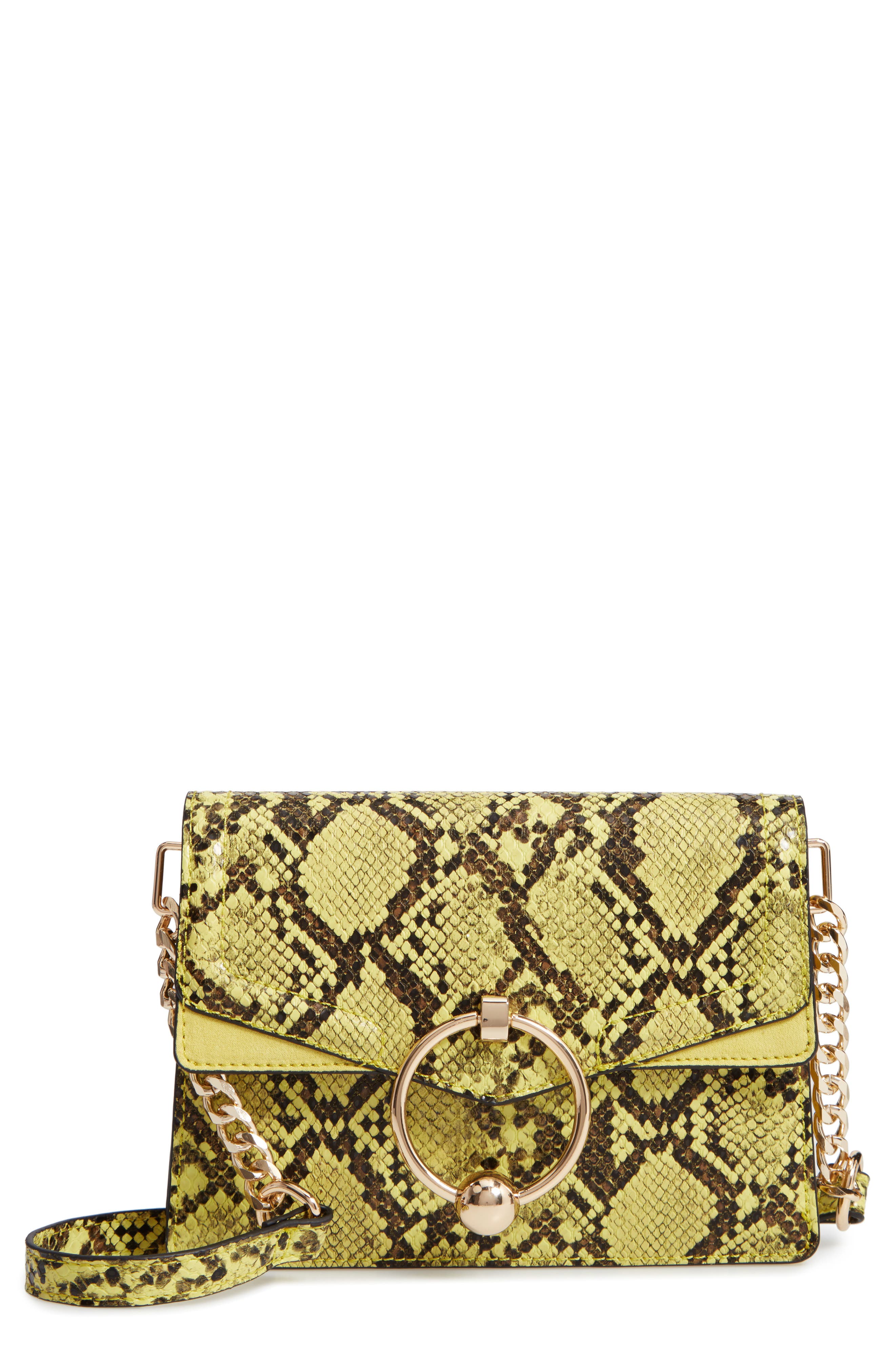 Topshop Selina Snake Effect Crossbody Bag, Main, color, 