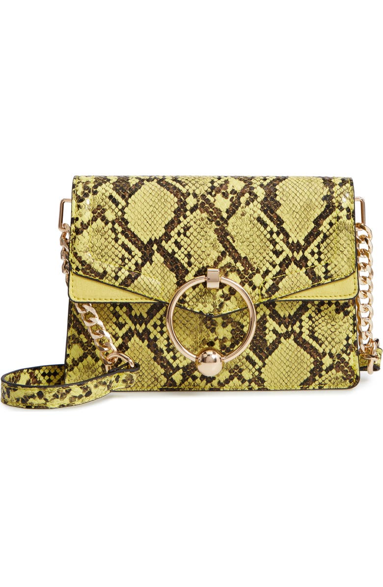 Topshop Selina Snake Effect Crossbody Bag, Main, color,