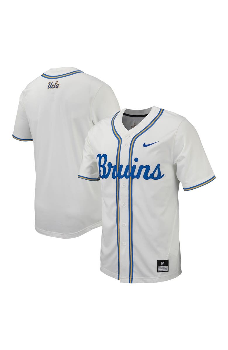 Nike Men's Nike White UCLA Bruins Replica Full-Button Baseball Jersey, Main, color, White