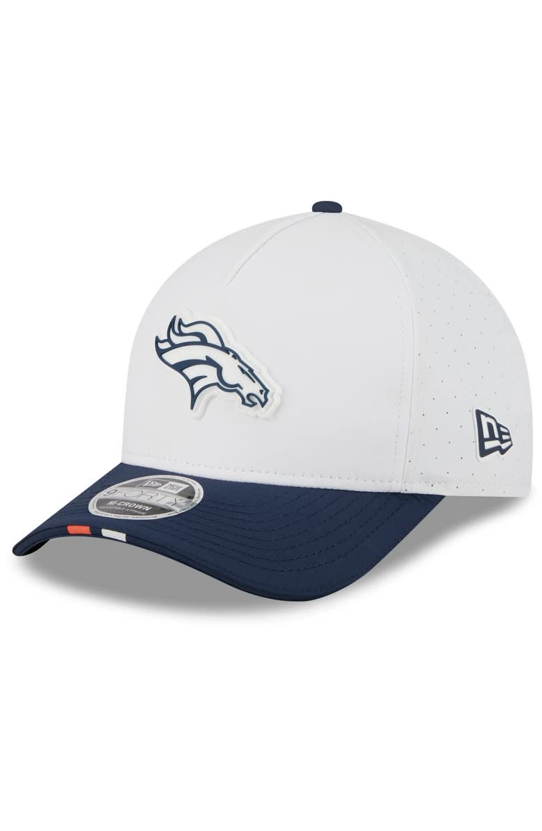 New Era Men's New Era  White/Navy Denver Broncos 2025 NFL Training Camp A-Frame 9FORTY Adjustable Hat, Main, color, 